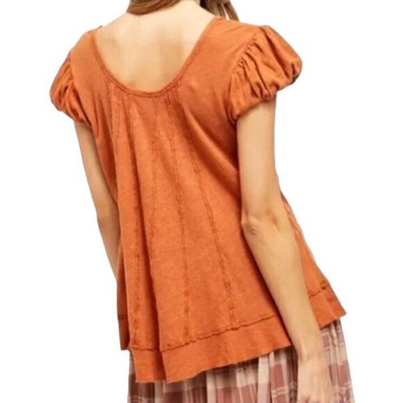 Free People We The Free Star Tee Shirt Orange XS NWT - Picture 2 of 12